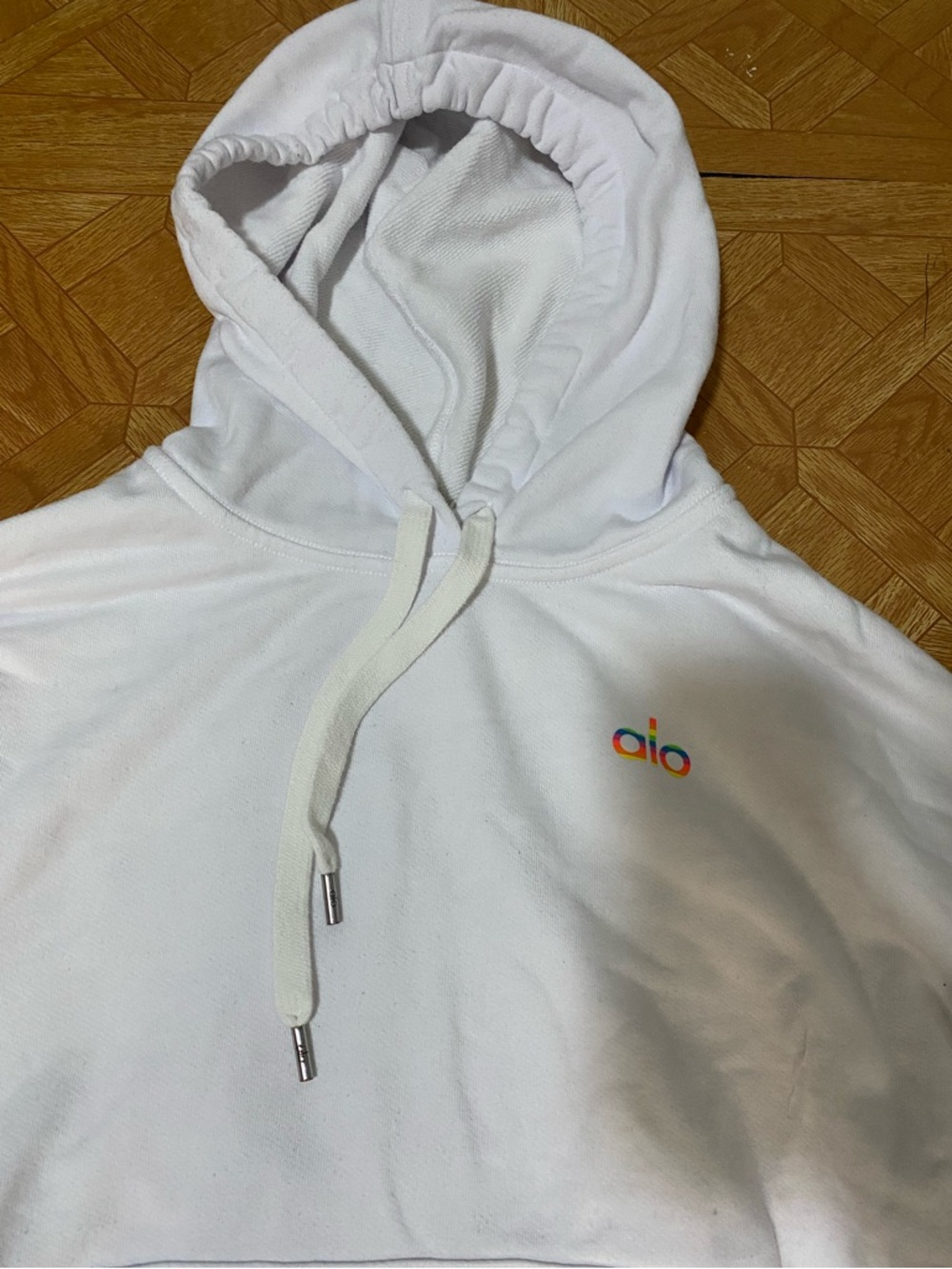 ALO Yoga White Oversized Hoodie - Women's Pullover - Picture 8 of 16